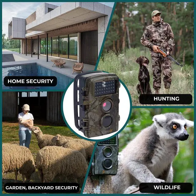Alt view image 3 of 3 - Nature Wildlife Cam TX 69 Full HD Outdoor Surveillance Camera Wildlife Camera Night Vision 12MP 1080P Waterproof Motion Detector Photo Trap, Black