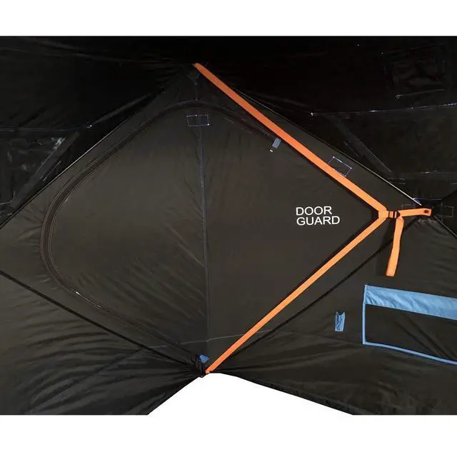 Alt view image 5 of 6 - 6 Person Portable Ice Fishing Shelter with 2 Big Doors-Diamond Door Guard System Ice Fishing Camping Tent