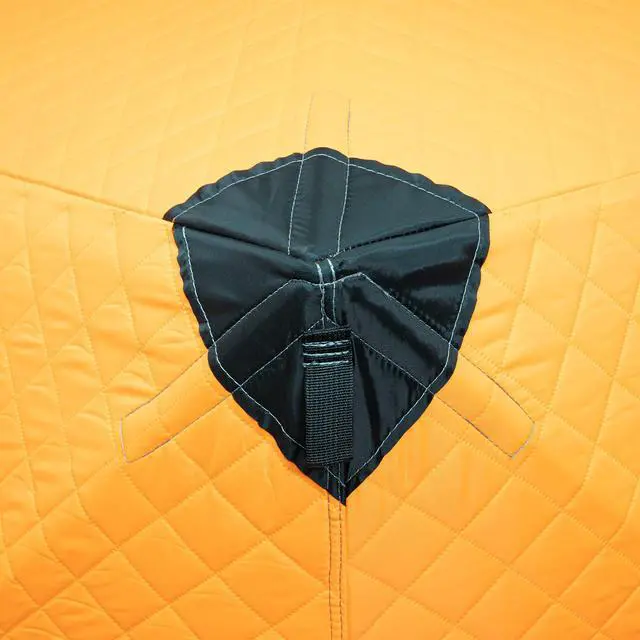 Alt view image 5 of 7 - Pop-Up Ice Fishing Tent,1 to 2 Persons Portable Hub-Style Shelter with Waterproof Oxford Fabric, Includes Anchors, Ropes & Carry Bag,Insulated Ice Shanty House for Winter Fishing