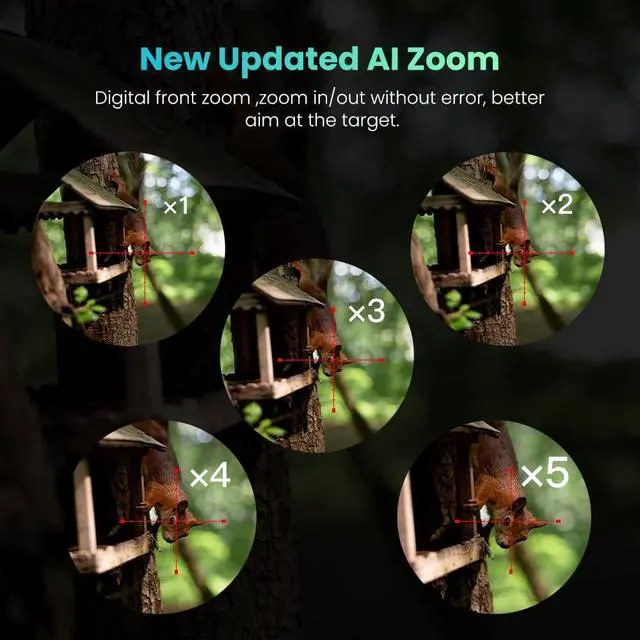 Alt view image 4 of 6 - Night Vision Rifle Scope Night Vision Instrument 5X Digital Magnification 1080P Camera 940nm Infrared Telescope with 50mm Large Aperture Lens ForOutdoor Night Hunting,Camping,Fishing