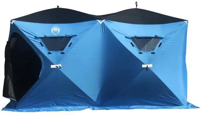 Main image of 6 Person Portable Ice Fishing Shelter with 2 Big Doors-Diamond Door Guard System Ice Fishing Camping Tent
