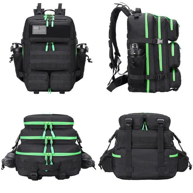 Alt view image 6 of 7 - 55L Tactical Backpack Heavy Duty Military Rucksack Molle Backpack 3 Day Assault Pack for Work Outdoors