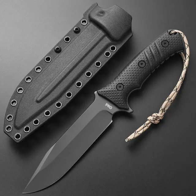 Alt view image 2 of 7 - GTK2 Fixed Blade Knife AUS-10 Steel Blade Nylon Fiberglass Handle Full Tang EDC Tool Knifes for Outdoor Camping Survival Adventure Bushcraft (black)