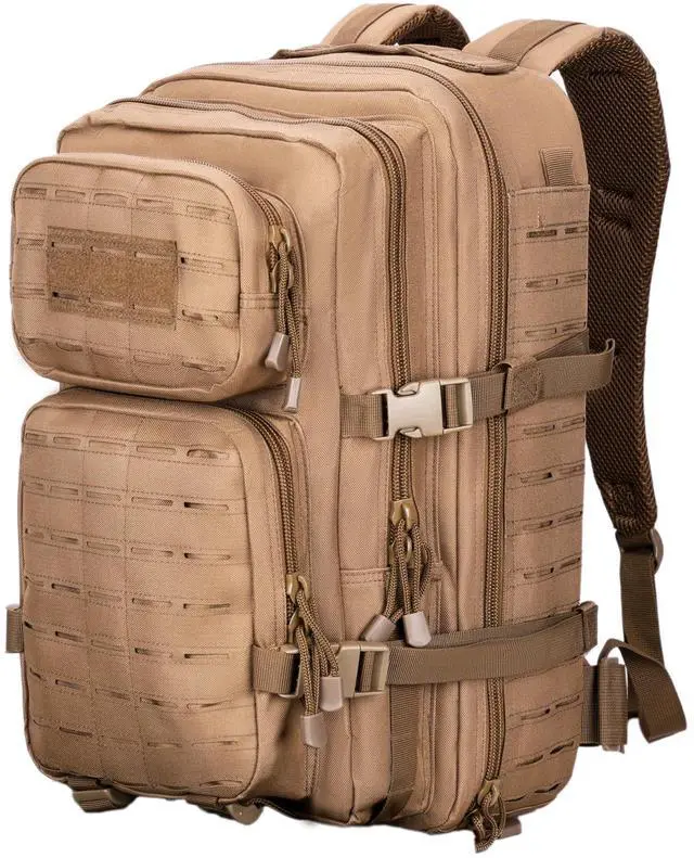 Main image of 40L Tactical Backpack, Camouflage Military Bug Out Bag, Durable MOLLE Hiking Camping Gear (TAN)