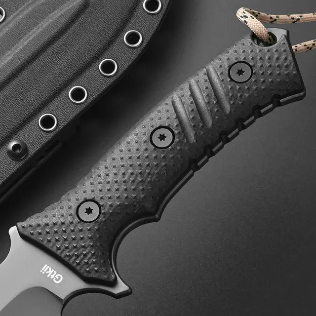 Alt view image 5 of 7 - GTK2 Fixed Blade Knife AUS-10 Steel Blade Nylon Fiberglass Handle Full Tang EDC Tool Knifes for Outdoor Camping Survival Adventure Bushcraft (black)