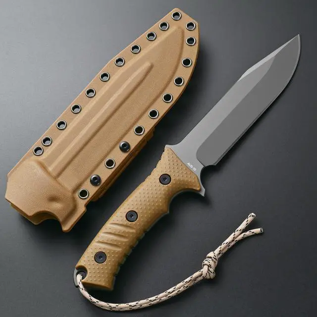 Alt view image 3 of 7 - GTK2 Fixed Blade Knife AUS-10 Steel Blade Nylon Fiberglass Handle Full Tang EDC Tool Knifes for Outdoor Camping Survival Adventure Bushcraft (brown)