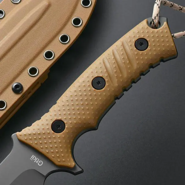 Alt view image 5 of 7 - GTK2 Fixed Blade Knife AUS-10 Steel Blade Nylon Fiberglass Handle Full Tang EDC Tool Knifes for Outdoor Camping Survival Adventure Bushcraft (brown)