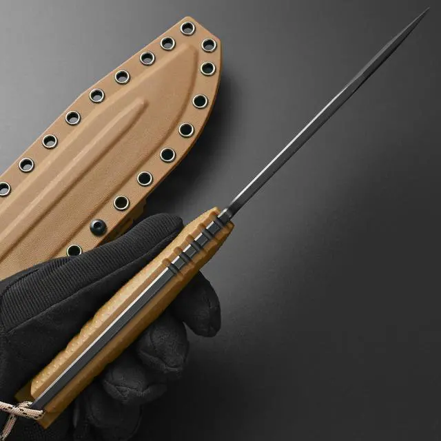 Alt view image 7 of 7 - GTK2 Fixed Blade Knife AUS-10 Steel Blade Nylon Fiberglass Handle Full Tang EDC Tool Knifes for Outdoor Camping Survival Adventure Bushcraft (brown)