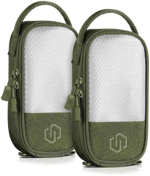Main image of Core Tactical Mesh Zipper Pouch, 4" x 8" Modular EDC Tool Organizer Range Gear Utility Storage Pocket w/Hook Backing, Dump Pouch with Handle, 2-Pack