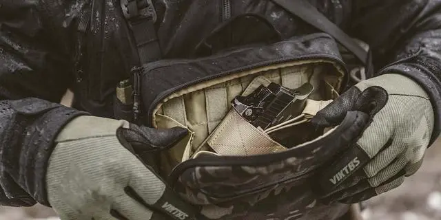 Alt view image 4 of 6 - Tactical Pocketed Low Key Chest Rig, One Size, Multicam Black