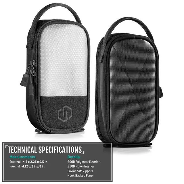 Alt view image 5 of 5 - Core Tactical Mesh Zipper Pouch, 4" x 8" Modular EDC Tool Organizer Range Gear Utility Storage Pocket w/Hook Backing, Dump Pouch with Handle, 2-Pack