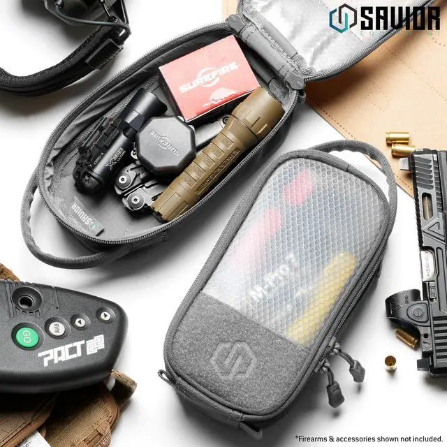 Alt view image 2 of 5 - Core Tactical Mesh Zipper Pouch, 4" x 8" Modular EDC Tool Organizer Range Gear Utility Storage Pocket w/Hook Backing, Dump Pouch with Handle, 2-Pack