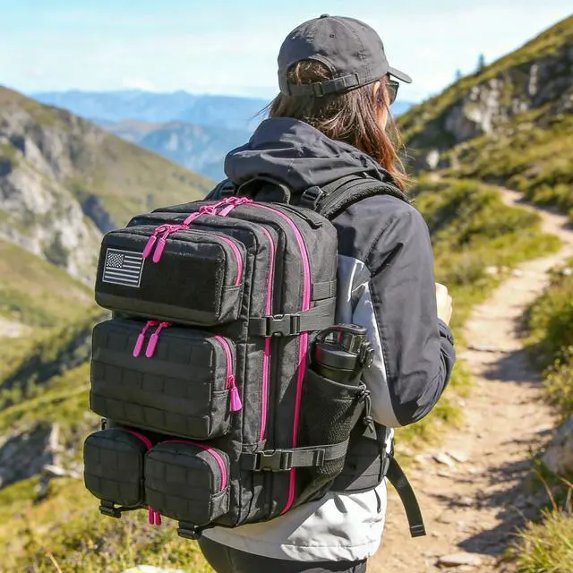 Alt view image 7 of 7 - 55L Tactical Backpack Heavy Duty Military Rucksack Molle Backpack 3 Day Assault Pack for Work Outdoors