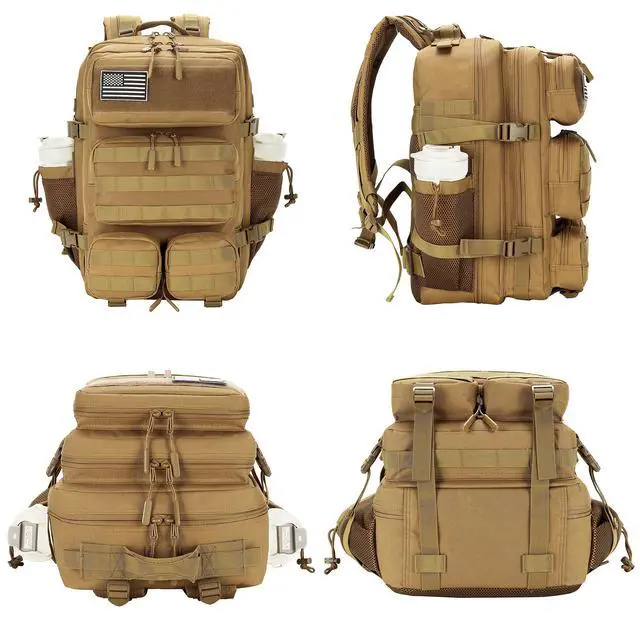 Alt view image 6 of 7 - 55L Tactical Backpack Heavy Duty Military Rucksack Molle Backpack 3 Day Assault Pack for Work Outdoors