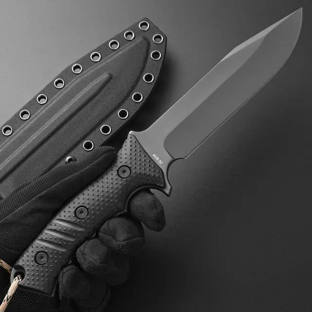 Alt view image 6 of 7 - GTK2 Fixed Blade Knife AUS-10 Steel Blade Nylon Fiberglass Handle Full Tang EDC Tool Knifes for Outdoor Camping Survival Adventure Bushcraft (black)
