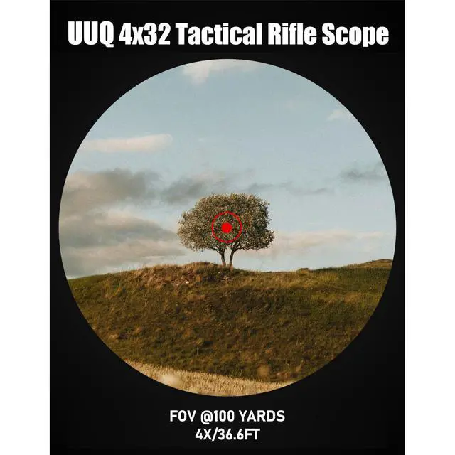 Alt view image 3 of 7 - Prism 4x32 Red/Green/Blue Triple Illuminated Rapid Range Reticle Rifle Scope W/Top Fiber Optic Sight and Weaver Slots