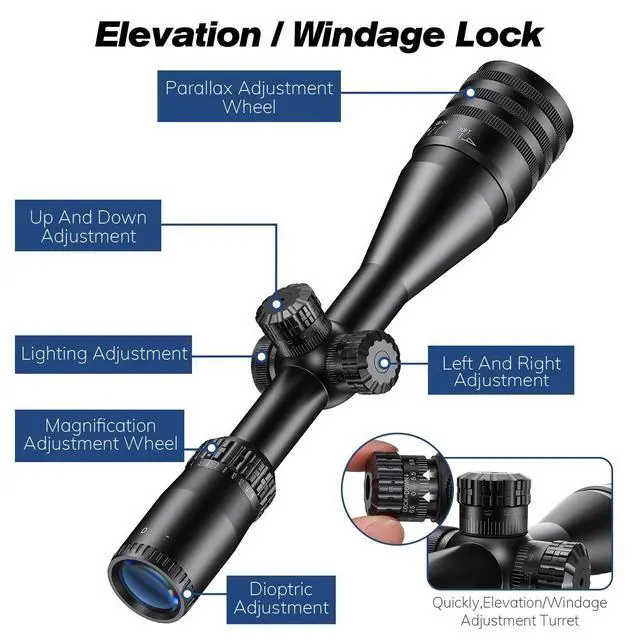Alt view image 4 of 7 - Long Range Rifle Scope,4-16X/6-24X Rifle Scope,SFP Crosshairs Reticle Scopes,with 11mm&20mm Mount &Sunshade