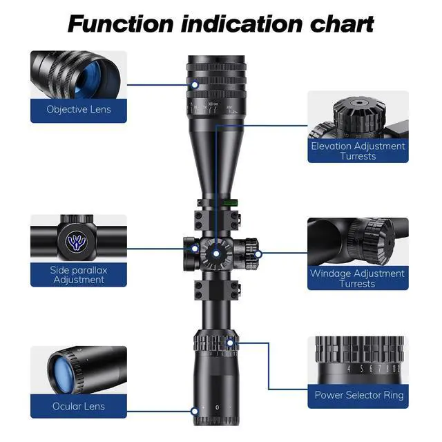 Alt view image 5 of 7 - Long Range Rifle Scope,4-16X/6-24X Rifle Scope,SFP Crosshairs Reticle Scopes,with 11mm&20mm Mount &Sunshade