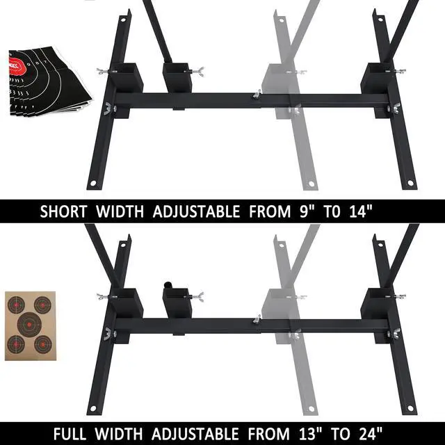 Alt view image 3 of 7 - Shooting Target Stand with 10pcs 17x25 Inch Paper Targets, Durable Paper Target Holder with Stable Adjustable Base for Cardboard Silhouette, H Shape, USPSA/IPSC, IDPA Practice