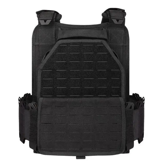 Alt view image 3 of 7 - YAKEDA Tactical Outdoor Vest for Men /1000D Nylon Quick Release Laser-Cutting Modular Lightweight Vest