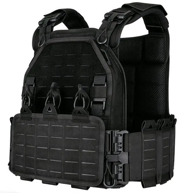 Main image of YAKEDA Tactical Outdoor Vest for Men /1000D Nylon Quick Release Laser-Cutting Modular Lightweight Vest