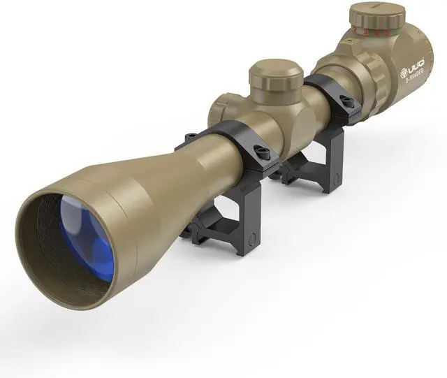 Main image of 3-9x40 Rifle Scope with Red/Green Illuminated Rangefinder Reticle, 20mm Picatinny/Weaver Rings Included, 1/4 MOA Adjustment, Fast Focus Eyepiece, Waterproof Fogproof