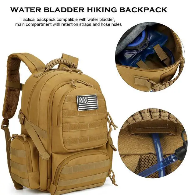 Alt view image 4 of 7 - 30L Military Tactical Backpack for Men 3 day Assault Pack Molle Daypack Army Hiking Rucksack (Khaki)