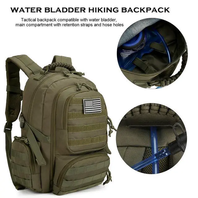 Alt view image 4 of 7 - 30L Military Tactical Backpack for Men 3 day Assault Pack Molle Daypack Army Hiking Rucksack (Army Green)