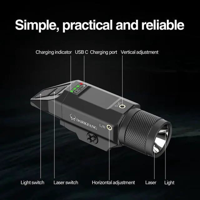 Alt view image 6 of 7 - Compact Red Laser Light Combo 1500 Lumen for Shotgun/Rifle Light | Momentary/Strobe Function for 1913 Picatinny Rail