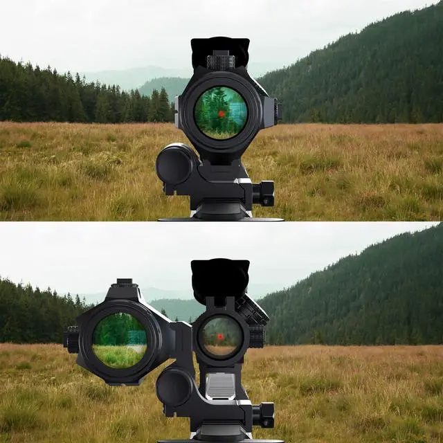Alt view image 3 of 7 - M40 3X Red Dot Magnifier with Flip to Side Mount, Focus Adjustment, Windage & Elevation Adjustable, 37/40MM Height