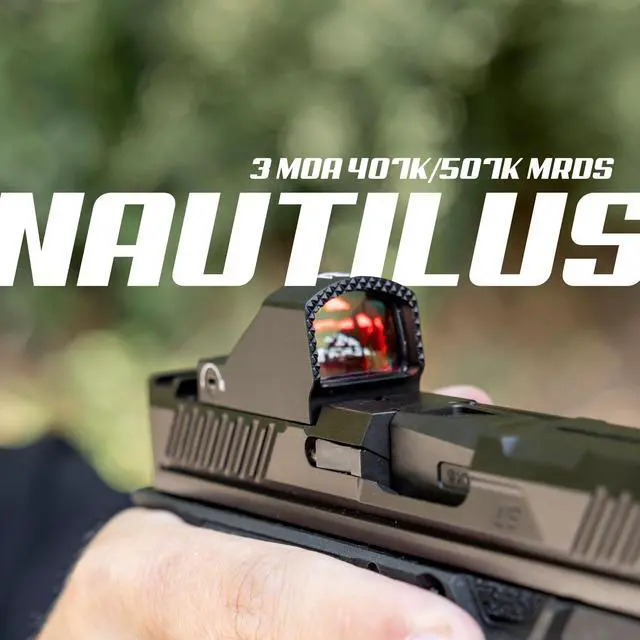 Alt view image 2 of 7 - Nautilus 3 MOA | 407K, 507K Footprint | Modified RMSc, NO Rear Recoil Lugs, NOT RMS Compatible | Parallax-Free Micro Red Dot Sight (MRDS) Featuring Shake Awake and 50K Hour Battery Life