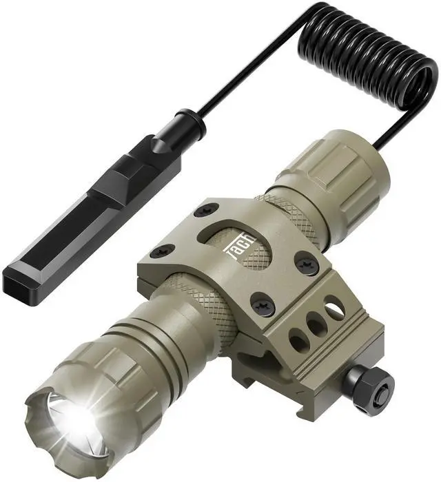 Main image of Tactical Picatinny Flashlight Rifle Light Rail Mounted Flashlight | with Pressure Switch Rainproof and Shockproof 200m Beam 4H Runtime 1200 Lumens