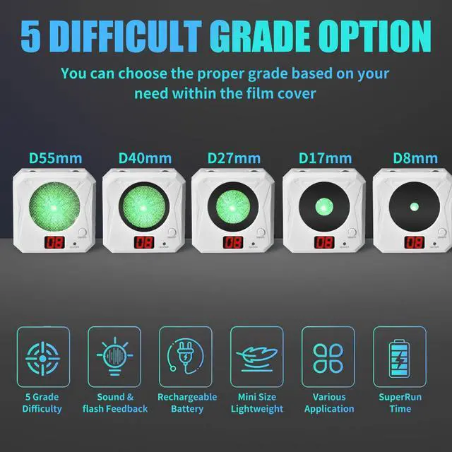 Alt view image 4 of 7 - 3rd Dry Fire Training System,Portable Glass Fiber Digital Laser Target Compatible with Laser Strike System Most of Training Cartridges 9mm/22lr for Practive Type-C Charging, LED Display