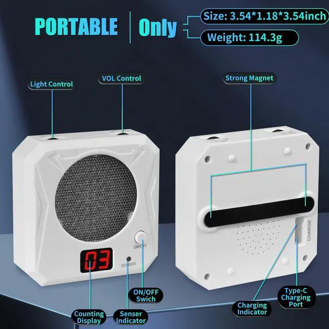 Alt view image 6 of 7 - 3rd Dry Fire Training System,Portable Glass Fiber Digital Laser Target Compatible with Laser Strike System Most of Training Cartridges 9mm/22lr for Practive Type-C Charging, LED Display