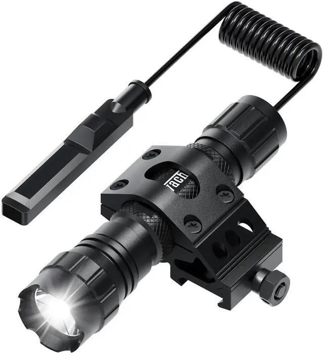 Main image of Tactical Picatinny Flashlight Rifle Light Rail Mounted Flashlight | with Pressure Switch Rainproof and Shockproof 200m Beam 4H Runtime 1200 Lumens