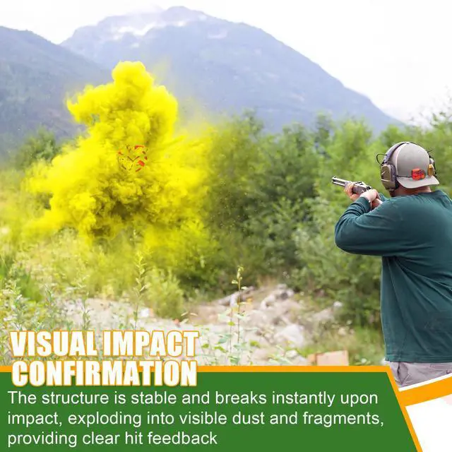 Alt view image 4 of 6 - Biodegradable Clay Pigeons, 25/50/100/150/200 Pack Standard 110mm Clay Targets Refill, Skeet Targets Disks High-Visibility Target for Skeet & Trap Shooting