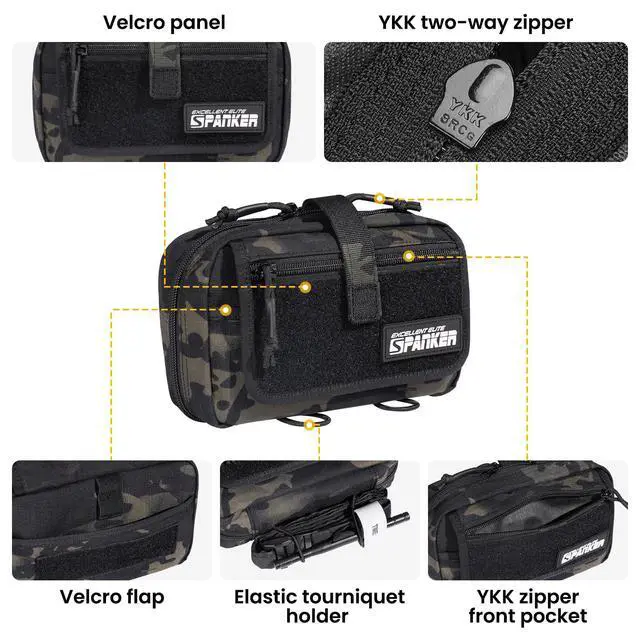 Alt view image 5 of 7 - Tactical First Aid Pouch IFAK Rip Away Molle EMT Pouch Compact Admin Pouch Medical Utility Pouch Emergency Survival Kits for Tactical Vest,Backpack