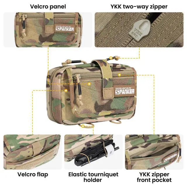 Alt view image 5 of 7 - Tactical First Aid Pouch IFAK Rip Away Molle EMT Pouch Compact Admin Pouch Medical Utility Pouch Emergency Survival Kits for Tactical Vest,Backpack