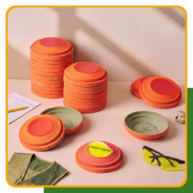 Alt view image 6 of 6 - Biodegradable Clay Pigeons, 25/50/100/150/200 Pack Standard 110mm Clay Targets Refill, Skeet Targets Disks High-Visibility Target for Skeet & Trap Shooting
