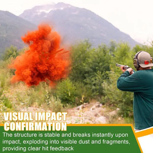 Alt view image 4 of 6 - Biodegradable Clay Pigeons, 25/50/100/150/200 Pack Standard 110mm Clay Targets Refill, Skeet Targets Disks High-Visibility Target for Skeet & Trap Shooting