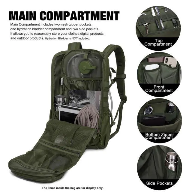 Alt view image 3 of 7 - Tactical Backpacks Molle Hiking daypacks for Motorcycle Camping Hiking Military Traveling,25L Backpack