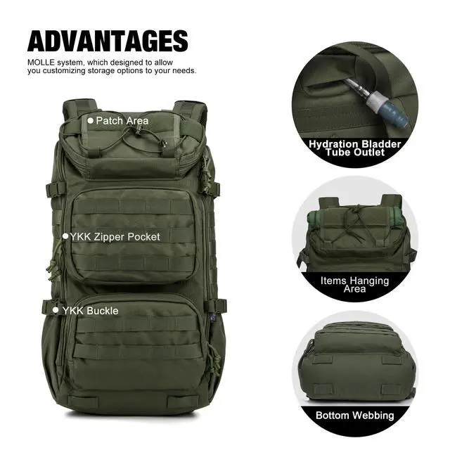 Alt view image 4 of 7 - Tactical Backpacks Molle Hiking daypacks for Motorcycle Camping Hiking Military Traveling,25L Backpack