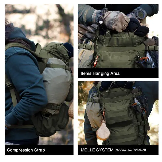 Alt view image 6 of 7 - Tactical Backpacks Molle Hiking daypacks for Motorcycle Camping Hiking Military Traveling,25L Backpack