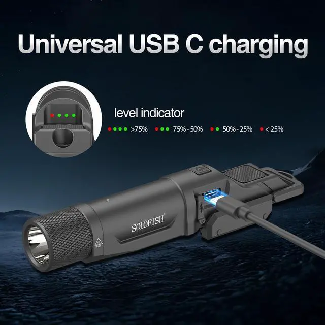 Alt view image 7 of 7 - 1750 Lumens Green Laser Light Combo for Rifle | Weapon Flashlight with Strobe/Momentary Compatible with Picatinny/ Mlok Rail, with Switch Protection Guard