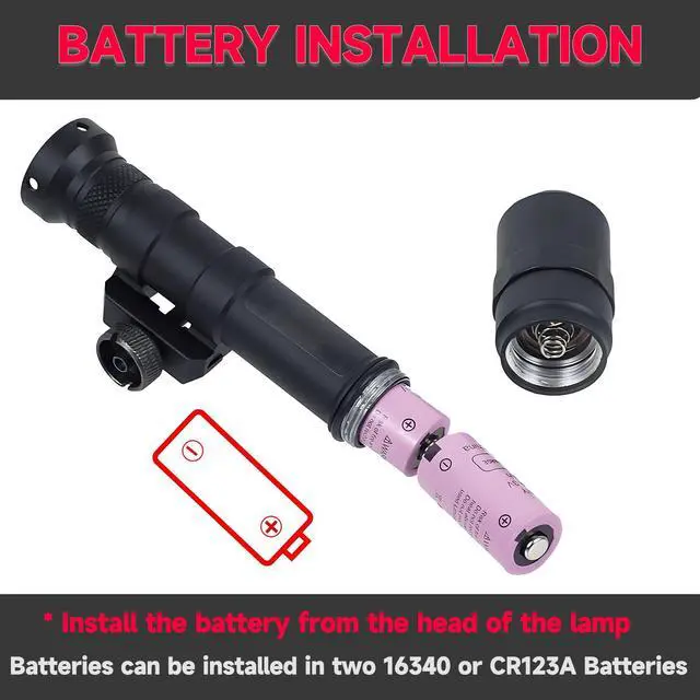 Alt view image 4 of 7 - Tactical Flashlight 800 Lumens with Remote Pressure Switch and M-Mount, Picatinny Mount (600)