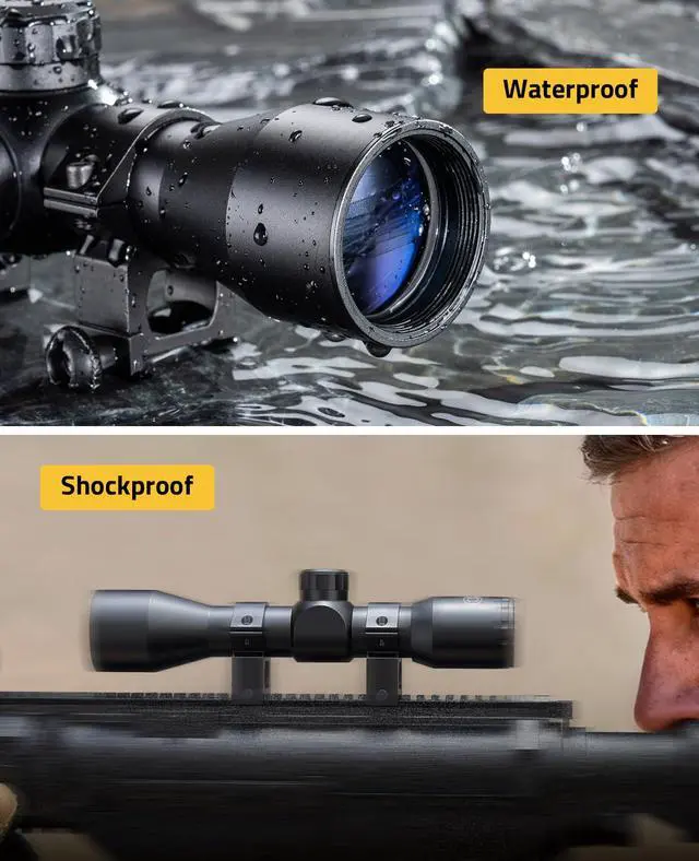 Alt view image 6 of 7 - 4x32 Compact Rifle Scope - 1 inch Tube Scope Optics Hunting Scope with Mounts