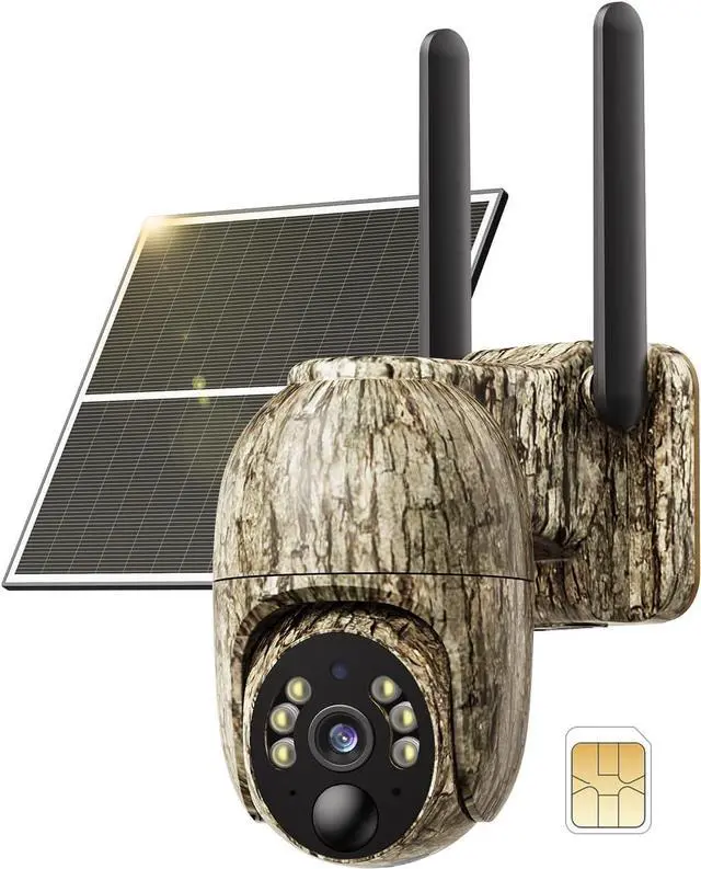 Main image of 4G LTE Cellular Trail Camera with Built-in SIM Card, 2K Live Streaming, Low-Glow Night Vision, Motion Activated, Instant Phone Alerts, Playback, Solar Game/Security Camera for Trail Deers