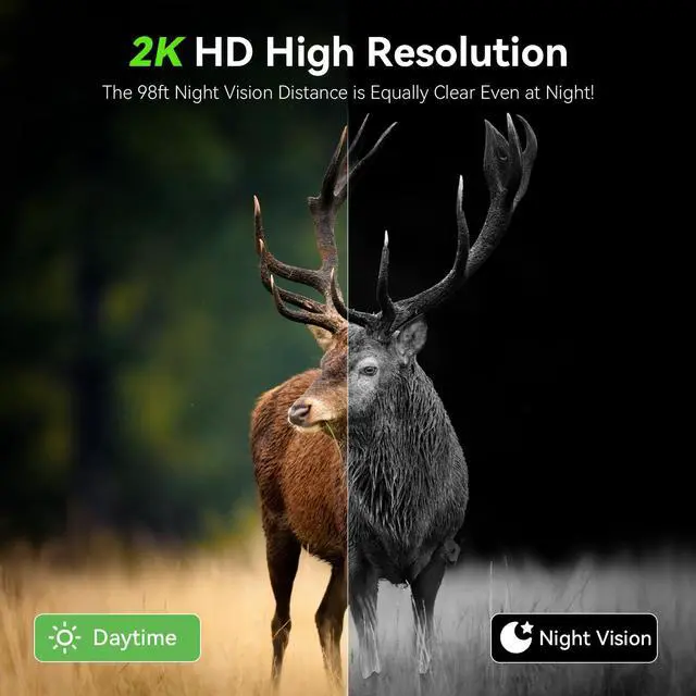 Alt view image 3 of 7 - 4G LTE Cellular Trail Camera with Built-in SIM Card, 2K Live Streaming, Low-Glow Night Vision, Motion Activated, Instant Phone Alerts, Playback, Solar Game/Security Camera for Trail Deers