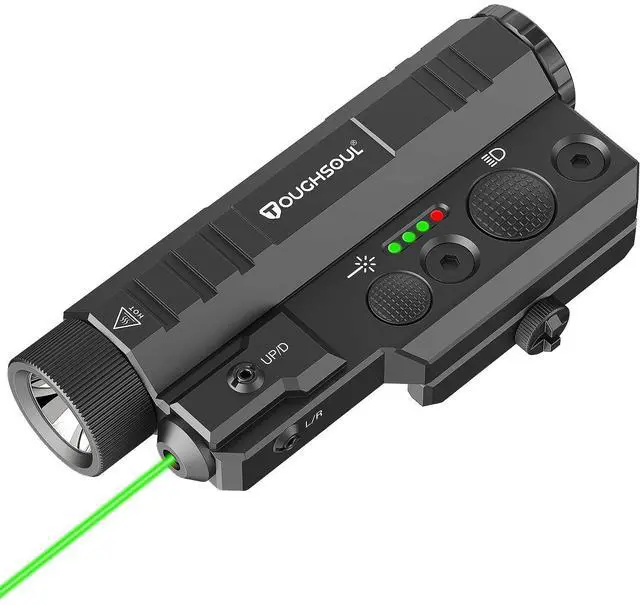 Main image of Mlok Picatinny Tactical Flashlight Green Laser Sight Combo | 2400 Lumen Max,Light with Momentary Strobe Function