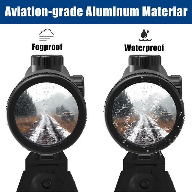 Alt view image 6 of 7 - 3-9x40 Rifle Scope with Red/Green Illuminated Rangefinder Reticle, 20mm Picatinny/Weaver Rings Included, 1/4 MOA Adjustment, Fast Focus Eyepiece, Waterproof Fogproof